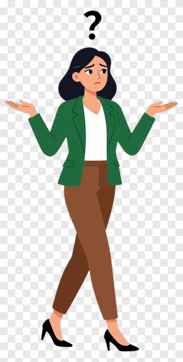 Confused Woman Gesturing With Question Mark PNG