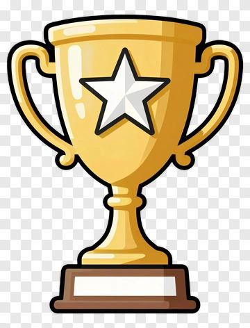 Gold Trophy With Star PNG