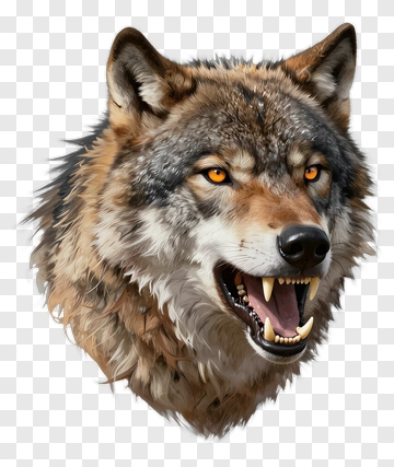 Realistic Wolf Head PNG