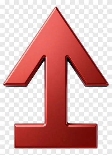 3D Red Arrow Pointing Up PNG