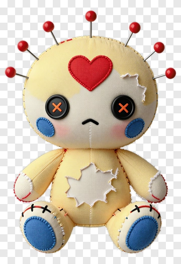 Voodoo Doll With Heart And Pins PNG