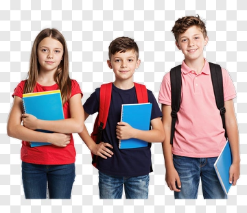 Schoolchildren Holding Notebooks PNG