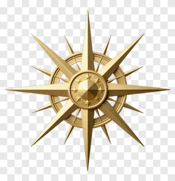 Golden Compass Rose PNG