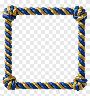 Blue And Gold Rope Frame PNG