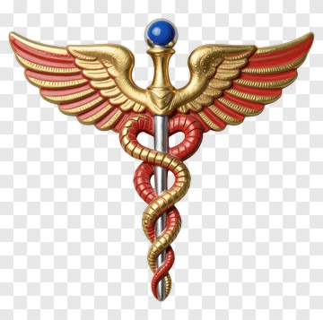 Caduceus Medical Symbol With Wings PNG