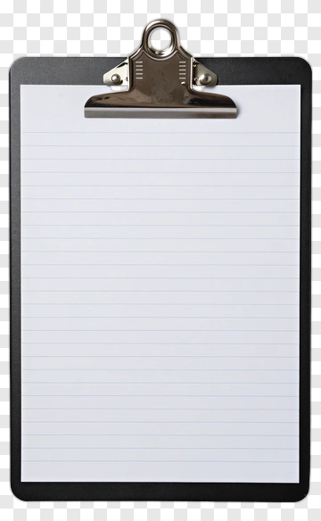Clipboard With Blank Lined Paper PNG