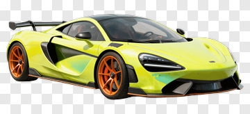 Sports Car With Yellow And Orange Accents PNG