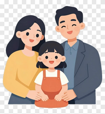 Happy Family Portrait PNG