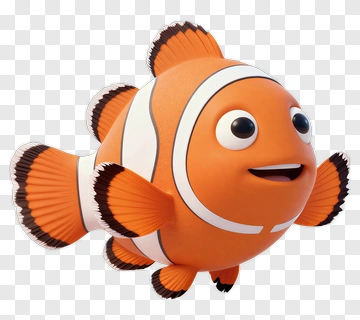 3D Cartoon Clownfish PNG