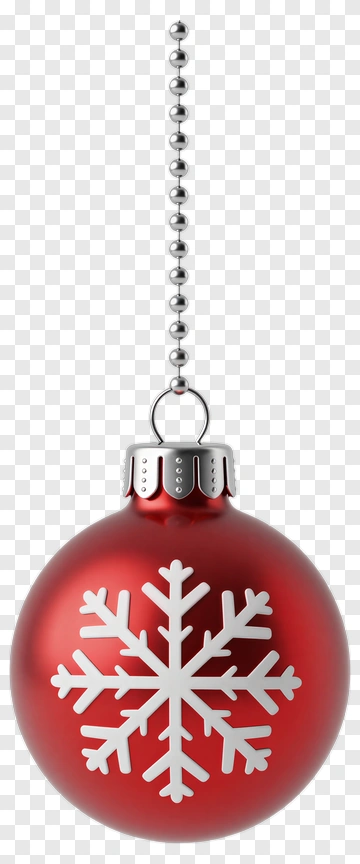 Red Christmas Ornament With Snowflake Design PNG