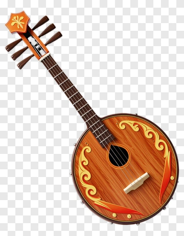 Decorative Banjo With Intricate Design PNG