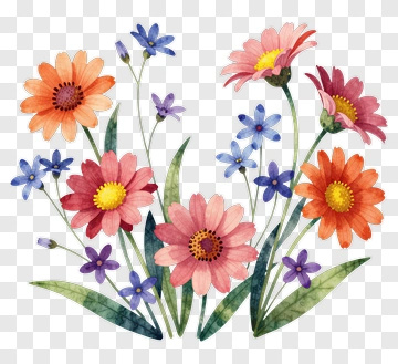 Colorful Flower Bouquet PNG