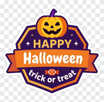 Happy Halloween Trick Or Treat Badge PNG