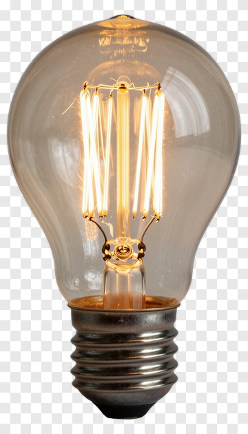 Vintage Light Bulb With Filament PNG