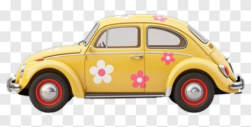 Colorful Flower Car PNG