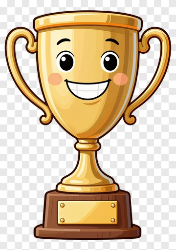 Cartoon Trophy With A Happy Face PNG