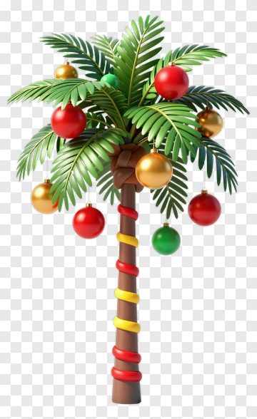Colorful Christmas Palm Tree PNG