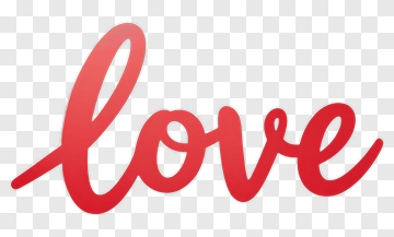 Red Love Text PNG