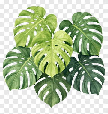 Monstera Leaves Arrangement PNG