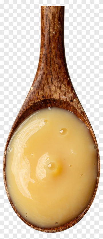 Wooden Spoon With Creamy Sauce PNG