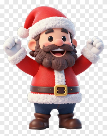 3D Santa Claus Celebrating PNG