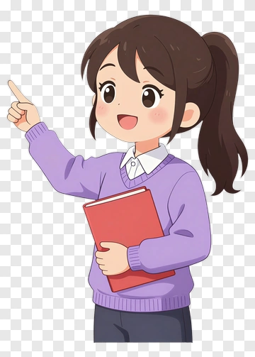 Cartoon Teacher Pointing While Holding A Book PNG