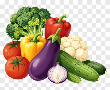 Colorful Vegetable Composition PNG