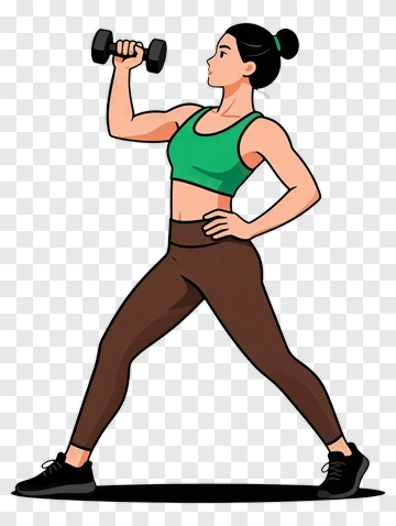 Woman Lifting A Dumbbell PNG
