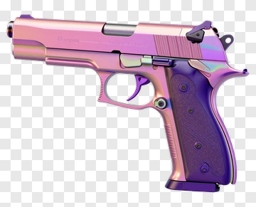 3D Metallic Handgun PNG