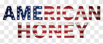 American Honey Text With Flag Design PNG