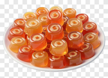 Colorful Jello On A Plate PNG