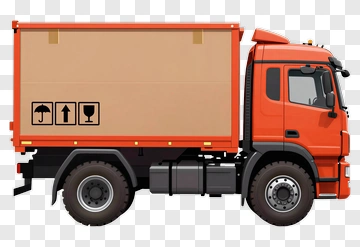 Delivery Truck With Cargo Box PNG