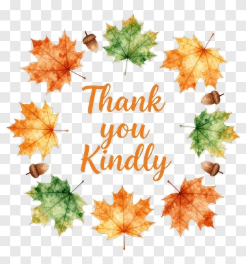 Thank You Kindly With Autumn Leaves PNG