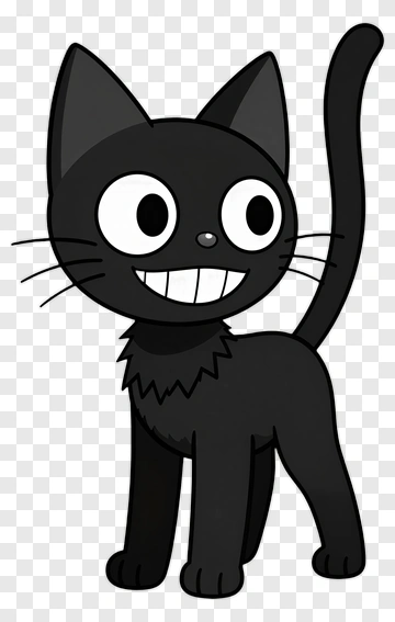 Cartoon Black Cat PNG