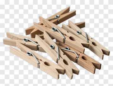 Wooden Clothespins Piled Together PNG