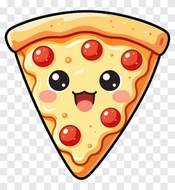 Cartoon Pizza Slice With A Happy Face PNG