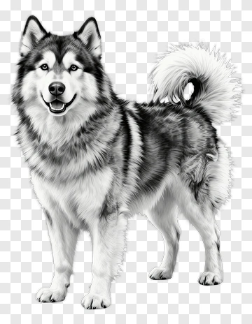 Husky Dog Standing Proudly PNG