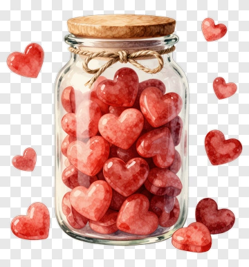 Jar Of Red Hearts PNG