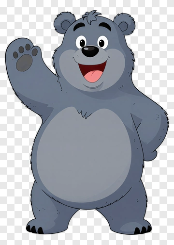 Cartoon Bear Waving Hello PNG