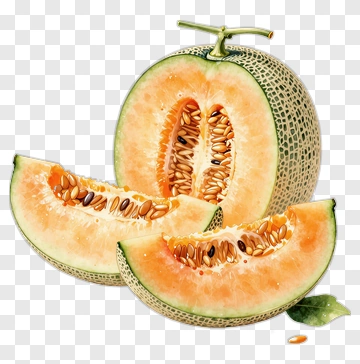Fresh Cantaloupe With Slices PNG