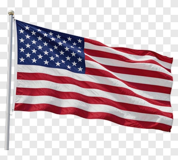 American Flag Waving In The Wind PNG