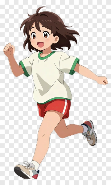 Girl Running In Sportswear PNG