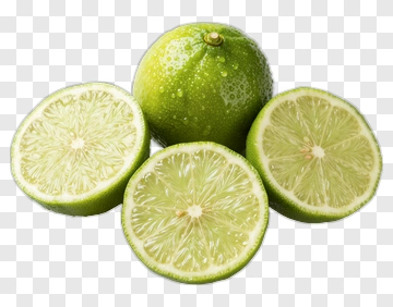 Fresh Lime And Sliced Lime Halves PNG