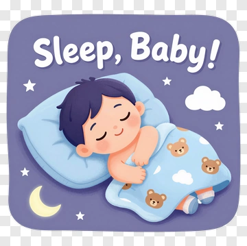 Sleeping Baby With Bear Blanket PNG