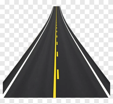 Straight Road With Yellow Lane Markings PNG