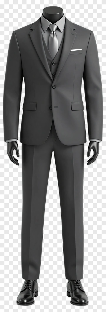 Gray Suit With Tie PNG