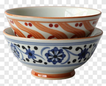 Decorative Stacked Bowls PNG