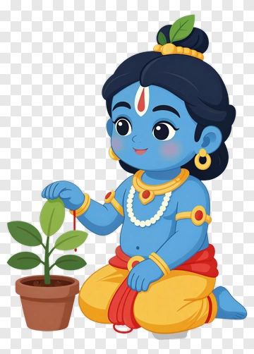 Cartoon Boy Planting A Sapling PNG
