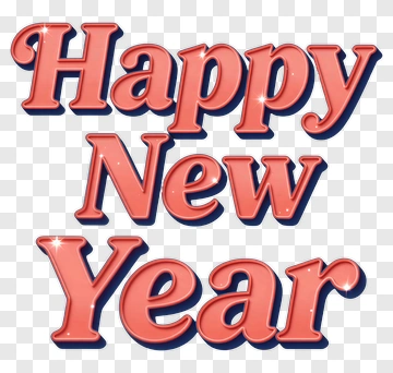 Happy New Year Text PNG