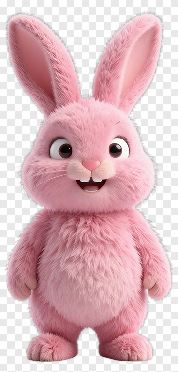 Cartoon Pink Bunny Character PNG